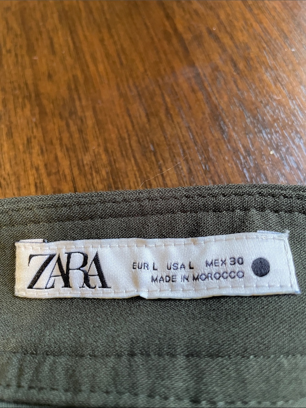 Zara  Olive Pleated Cuffed barrel pants - Picture 7 of 10